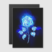 Blauw Roos verbranden Magnetische Uitnodiging (Voorkant / Achterkant)