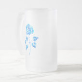 Blauw Roos verbranden Matglas Bierpul (Voorkant links)