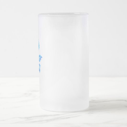 Blauw Roos verbranden Matglas Bierpul (Center)