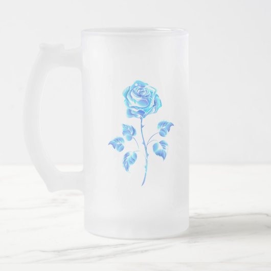 Blauw Roos verbranden Matglas Bierpul (Links)