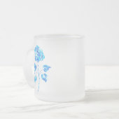 Blauw Roos verbranden Matglas Koffiemok (Voorkant links)