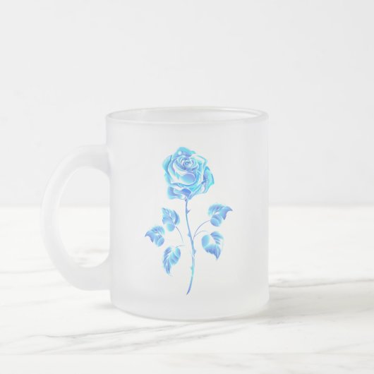 Blauw Roos verbranden Matglas Koffiemok (Links)