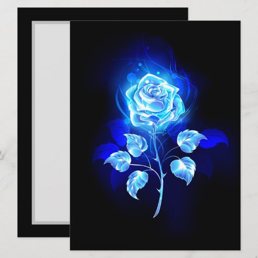 Blauw Roos verbranden Menu (Voorkant / Achterkant)