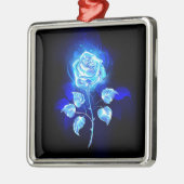 Blauw Roos verbranden Metalen Ornament (Links)