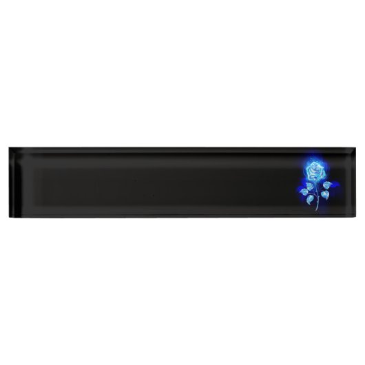 Blauw Roos verbranden Naambordje (Voorkant)