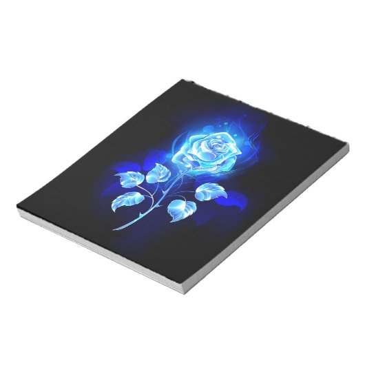 Blauw Roos verbranden Notitieblok (Linkerzijde)