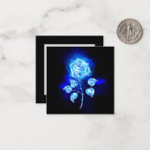 Blauw Roos verbranden Notitiekaartje (Voorkant / Achterkant in situ)