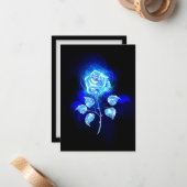 Blauw Roos verbranden Notitiekaartje (Voorkant / Achterkant in situ)