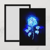 Blauw Roos verbranden Notitiekaartje (Voorkant / Achterkant)