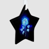 Blauw Roos verbranden Ornament (voorkant)