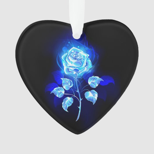 Blauw Roos verbranden Ornament (voorkant)