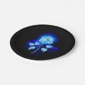 Blauw Roos verbranden Papieren Bordje (Gekanteld)