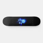 Blauw Roos verbranden Persoonlijk Skateboard (Horizontaal)