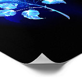 Blauw Roos verbranden Poster (Hoek)