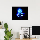 Blauw Roos verbranden Poster (Thuiskantoor)