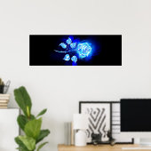 Blauw Roos verbranden Poster (Thuiskantoor)
