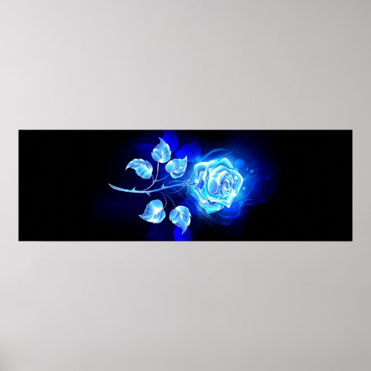 Blauw Roos verbranden Poster (Voorkant)