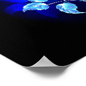 Blauw Roos verbranden Poster (Hoek)