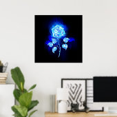 Blauw Roos verbranden Poster (Thuiskantoor)