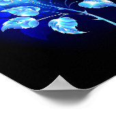 Blauw Roos verbranden Poster (Hoek)