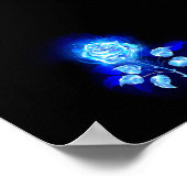 Blauw Roos verbranden Poster (Hoek)