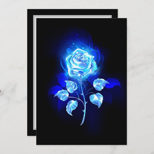 Blauw Roos verbranden Programmakaart (Voorkant / Achterkant)