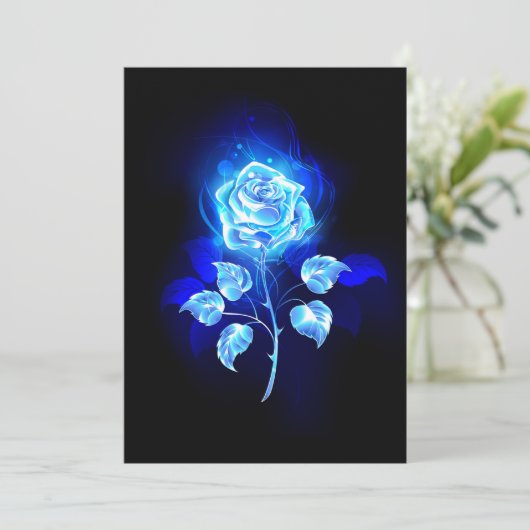 Blauw Roos verbranden Programmakaart (Staand voorkant)