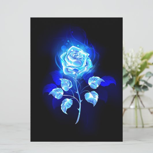 Blauw Roos verbranden Programmakaart (Staand voorkant)