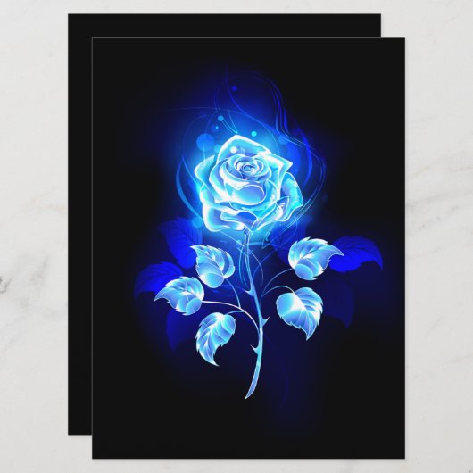 Blauw Roos verbranden Programmakaart (Voorkant / Achterkant)