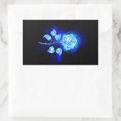 Blauw Roos verbranden Rechthoekige Sticker (Tas)