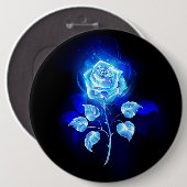 Blauw Roos verbranden Ronde Button 6,0 Cm (Voorkant /achterkant)