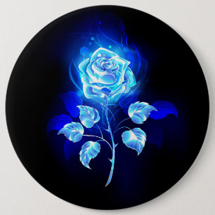 Blauw Roos verbranden Ronde Button 6,0 Cm