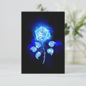 Blauw Roos verbranden RSVP Kaartje (Staand voorkant)