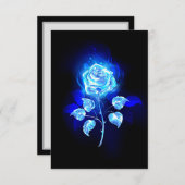 Blauw Roos verbranden RSVP Kaartje (Voorkant / Achterkant)