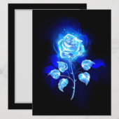 Blauw Roos verbranden Save The Date (Voorkant / Achterkant)