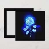 Blauw Roos verbranden Save The Date (Voorkant / Achterkant)