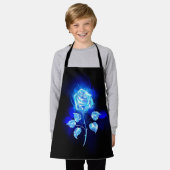 Blauw Roos verbranden Schort (Gedragen)