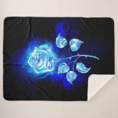 Blauw Roos verbranden Sherpa Deken (Voorkant (horizontaal))