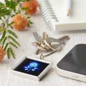 Blauw Roos verbranden Sleutelhanger (Zijkant)