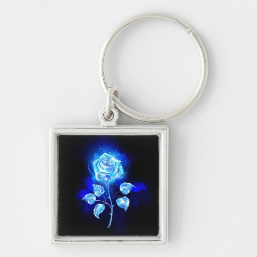 Blauw Roos verbranden Sleutelhanger (Voorkant)