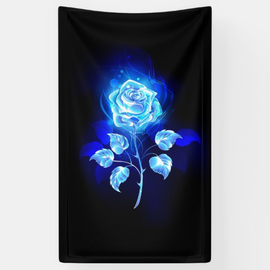 Blauw Roos verbranden Spandoek (Verticaal)