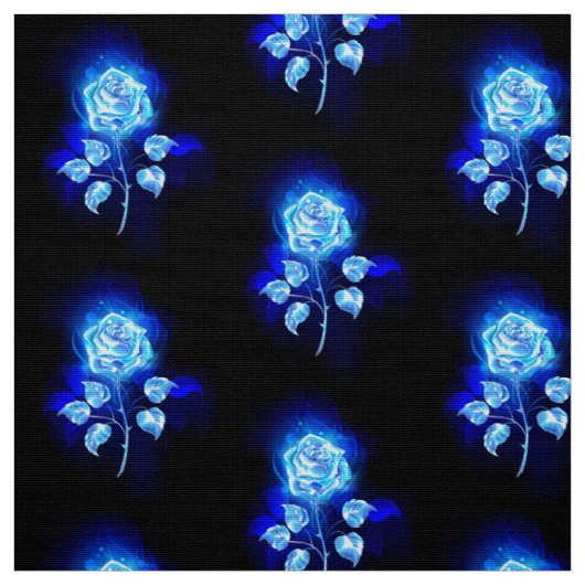 Blauw Roos verbranden Stof (Swatch)