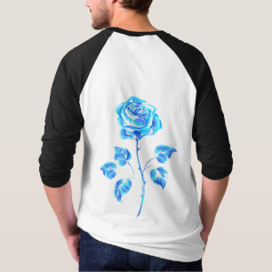 Blauw Roos verbranden T-shirt