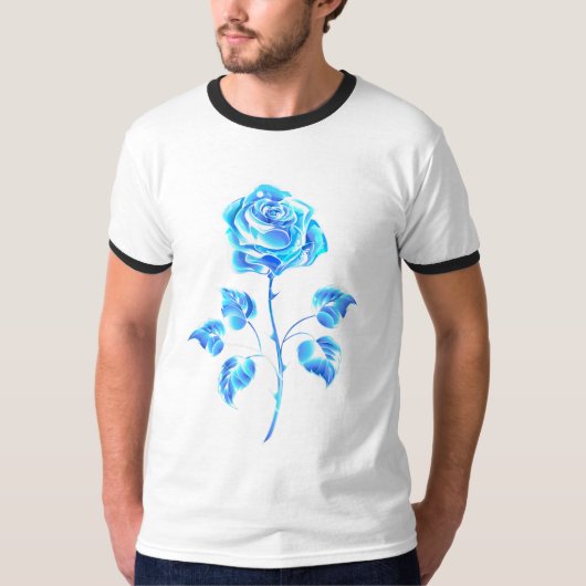 Blauw Roos verbranden T-shirt (Voorkant)