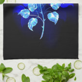 Blauw Roos verbranden Theedoek (Gevouwen)