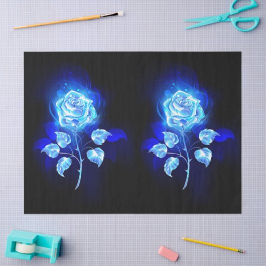 Blauw Roos verbranden Tissuepapier (Craft)