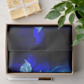 Blauw Roos verbranden Tissuepapier (Geschenk)