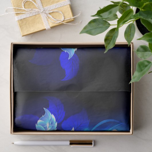 Blauw Roos verbranden Tissuepapier (Geschenk)