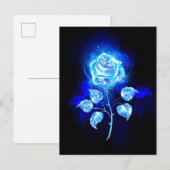 Blauw Roos verbranden Uitnodiging Briefkaart (Voorkant / Achterkant)