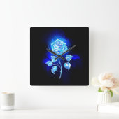 Blauw Roos verbranden Vierkante Klok (Huis)